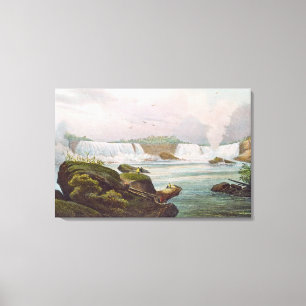 Toile Vue générale des chutes du Niagara du côté