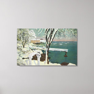 Toile Vue hivernale du port de Marblehead