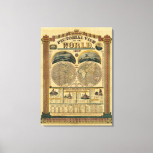 Toile Vue imagée du monde