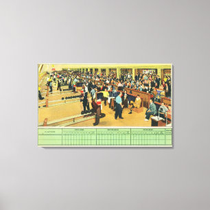 Toile Vue intérieure du centre 2 de bowling de coucher