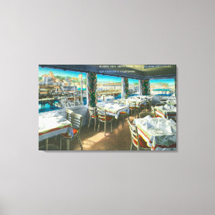 Toile Vue intérieure du restaurant de Del Mar de vue