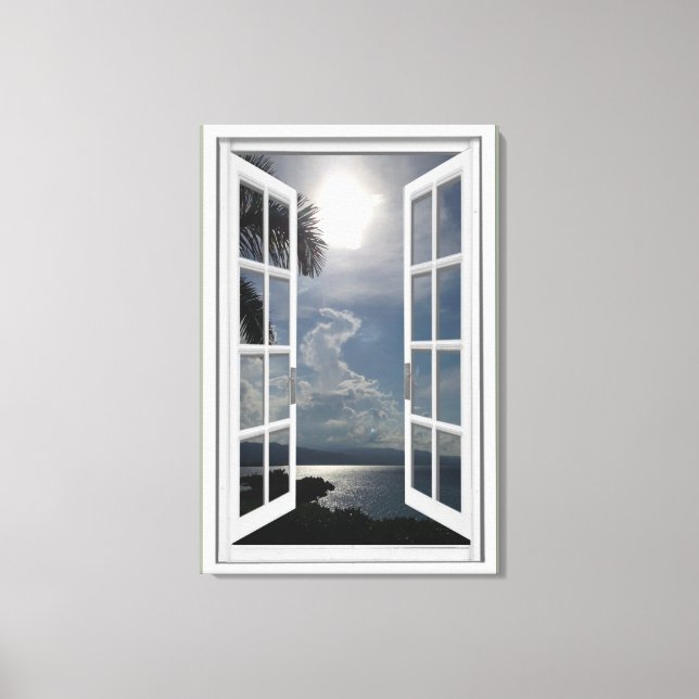 Toile Vue mer Trompe L'oeil Fake Window (Recto)