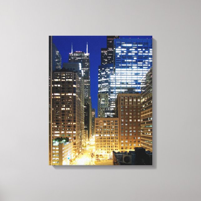 Toile Vue nocturne de Chicago (Recto)