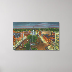 Toile Vue orientale de place publique, horloge de ville