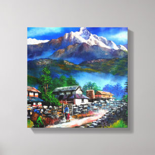 Toile Vue Panoramique De L'Everest Mountain Nepal