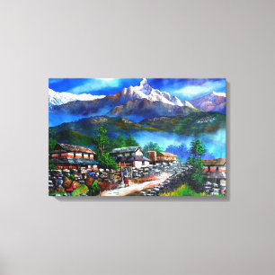 Toile Vue Panoramique De L'Everest Mountain Nepal