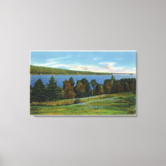 Toile Vue pittoresque du lac Cobbosseecontee (Recto)