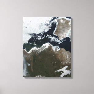 Toile Vue satellite du Canada du nord-ouest