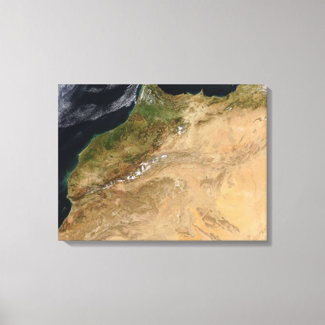 Toile Vue satellite du Maroc (Recto)