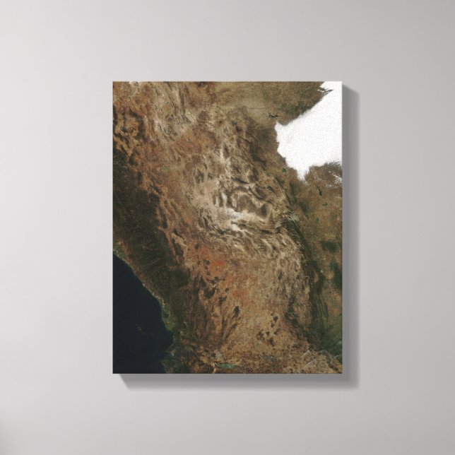 Toile Vue satellite du paysage du centre de Mexi (Recto)