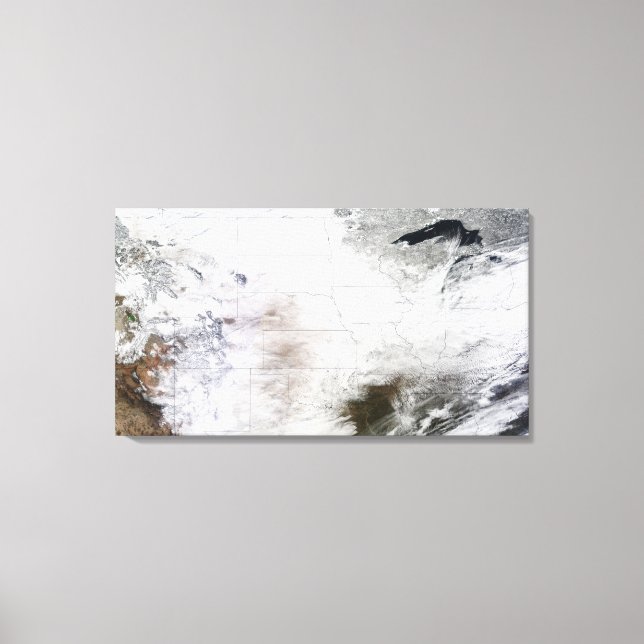 Toile Vue satellite d'une énorme tempête d'hiver au-dess (Recto)