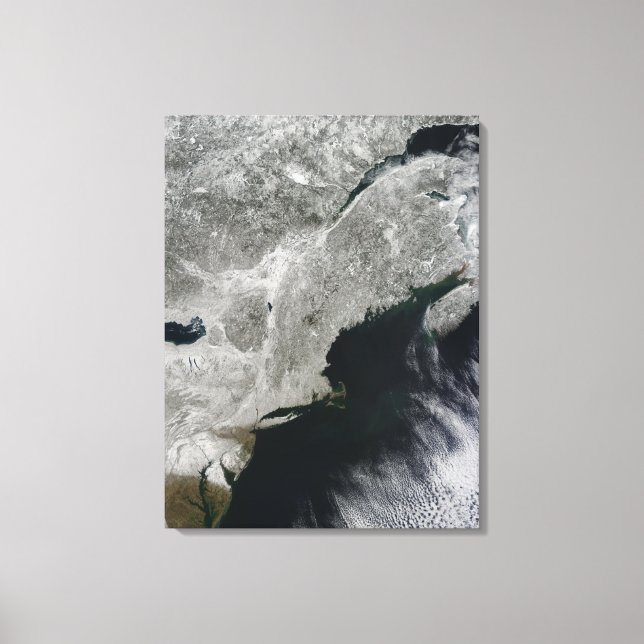 Toile Vue satellite sur la neige (Recto)