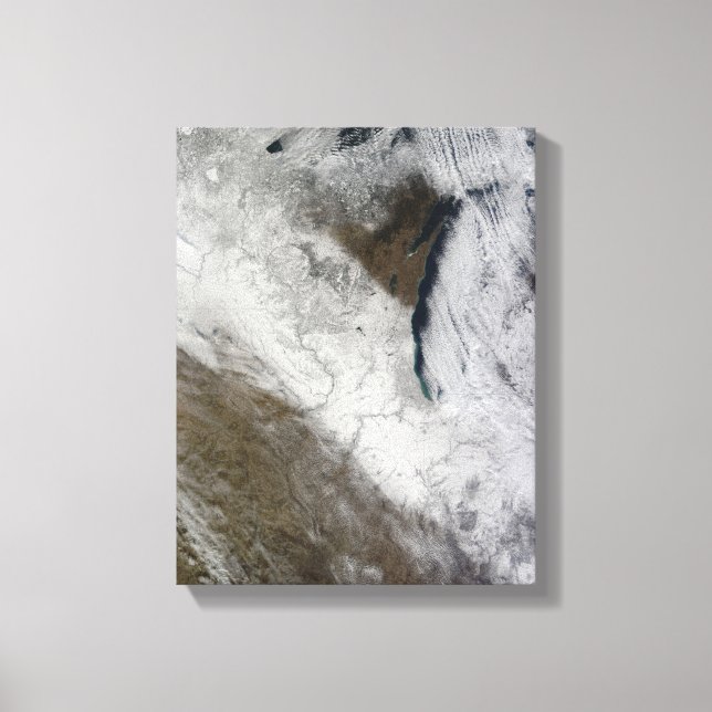 Toile Vue satellite sur la neige et le froid (Recto)