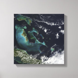 Toile Vue satellite sur les îles Bahama