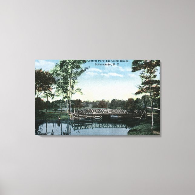 Toile Vue sur Central Park Creek Bridge (Recto)