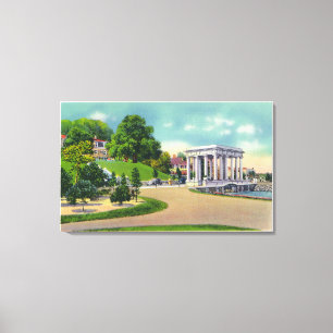 Toile Vue sur Coles Hill et Plymouth Rock Portico