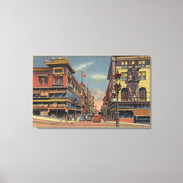 Toile Vue sur Grant Avenue, Chinatown (Recto)