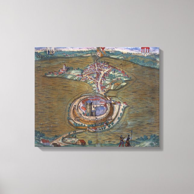 Toile Vue sur la place de Louis le Grand, avec l'une des (Recto)