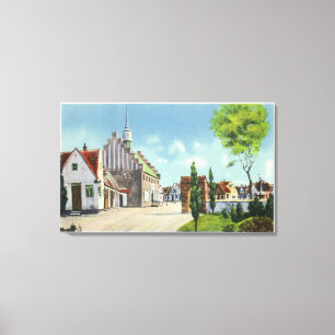Toile Vue sur la rue du village danois