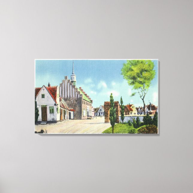 Toile Vue sur la rue du village danois (Recto)