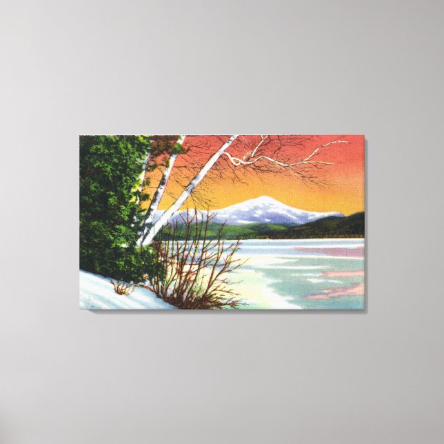 Toile Vue sur le mont Whiteface depuis le lac de (Recto)