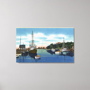 Toile Vue sur le port, le vignoble de Martha