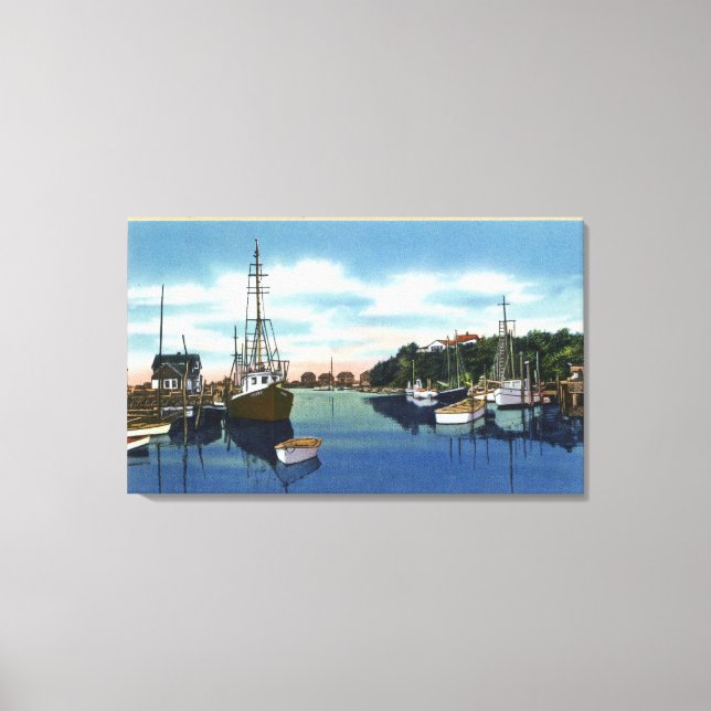 Toile Vue sur le port, le vignoble de Martha (Recto)