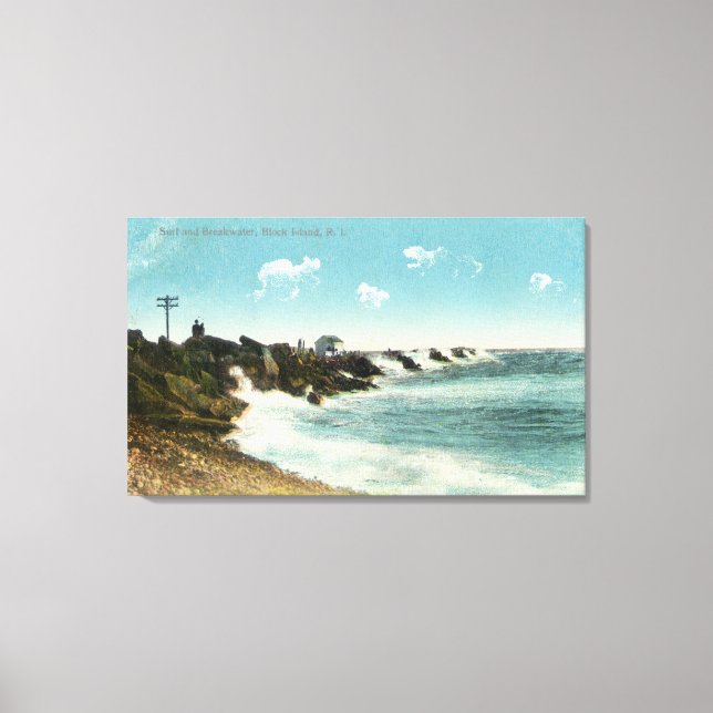 Toile Vue sur le Surf et la brise-lames (Recto)