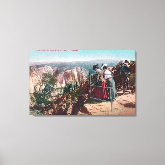 Toile Vue sur les fissures et la vallée de Yosemite (Recto)