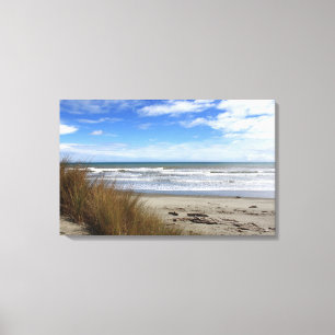Toile Vue sur l'océan et la plage depuis les dunes