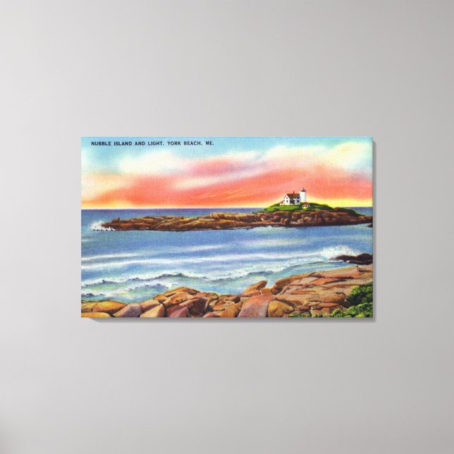Toile Vue sur Nubble Island et le phare (Recto)
