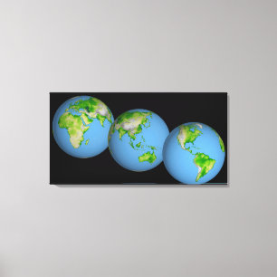 Toile Vues topographiques du monde