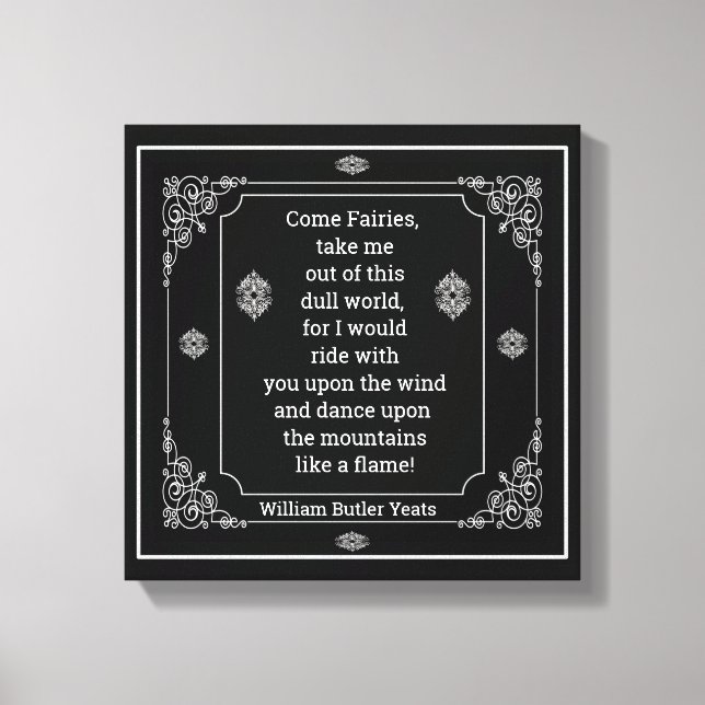 Toile W. B. Yeats cite Come Fairies (Recto)