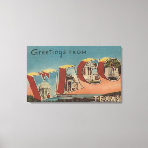 Toile Waco, lettre ScenesWaco, TX de TexasLarge