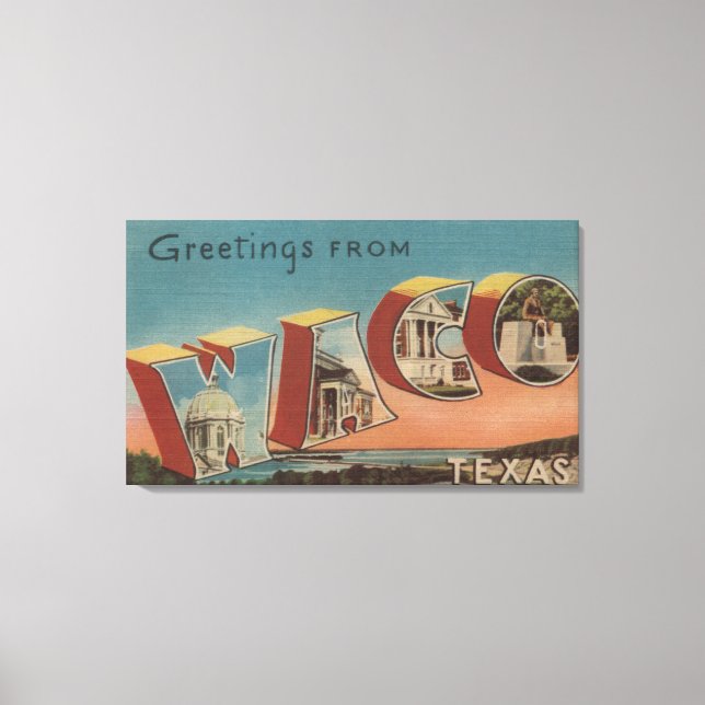 Toile Waco, TexasScènes de grandes lettresWaco, TX (Recto)