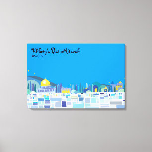 Toile Wailing Wall Israel Bar Bat mitzvah Panneau d'ouve