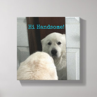 Toile Wall Art Dog in Mirror