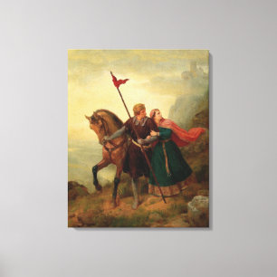 Toile Walther et Hildegund fuient avec leur cheval