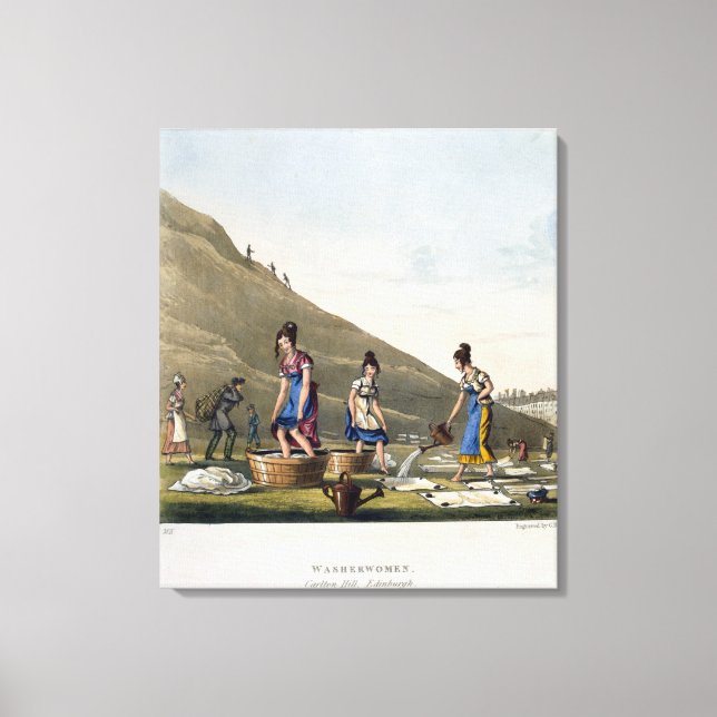 Toile Washerwomen, Calton Hill, Édimbourg, from 'Airy No (Recto)