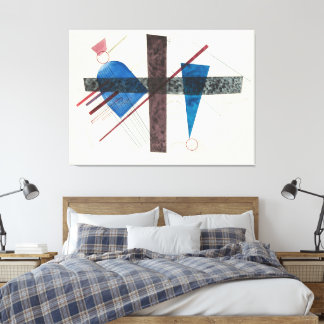 Toile Wassily Kandinsky - Bleu en arrondi et pointu