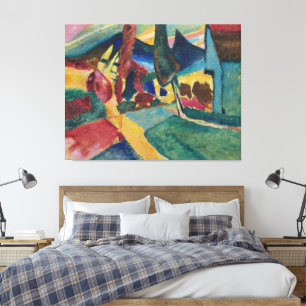 Toile Wassily Kandinsky - Paysage avec Joueur de Trompet