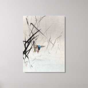Toile Watanabe Seitei Oiseaux capturer le poisson parmi 