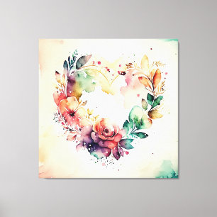 Toile Watercolor Wash Heart # 1
