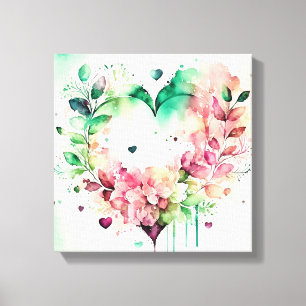 Toile Watercolor Wash Heart # 3