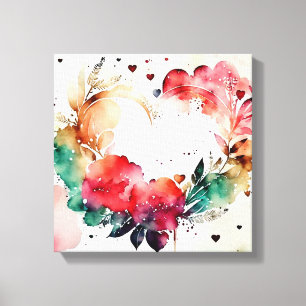 Toile Watercolor Wash Heart # 4