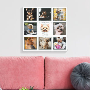 Toile Watercolor Yorkie et Floral Wreath Memorial