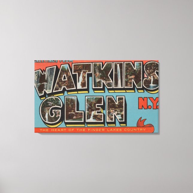 Toile Watkins Glen, New York - Scènes de grandes lettres (Recto)
