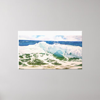 Toile Wave Crash on the Shore: Realistic Seascape 