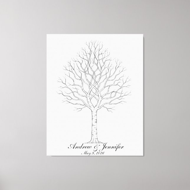 Toile Wedding Fingerprint Tree Guest Book Alternative (Recto)