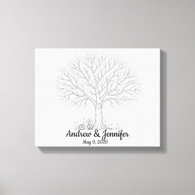 Toile Wedding Fingerprint Tree Guest Book Alternative (Recto)
